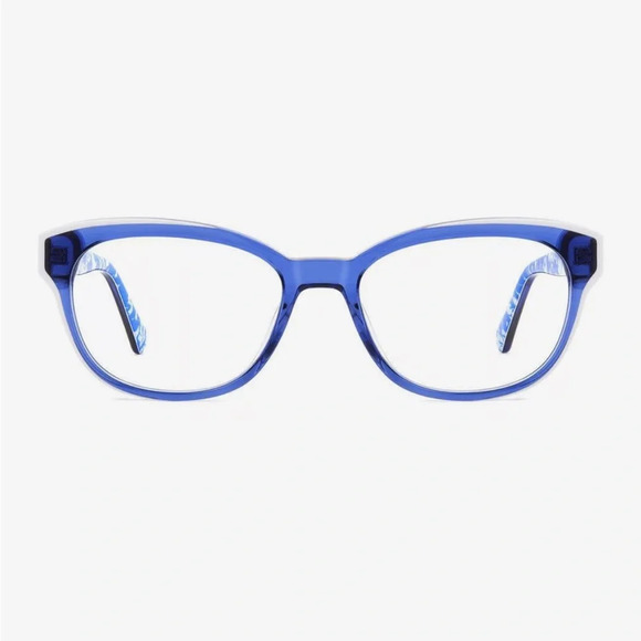 Kate Spade Zelda OJU Eyeglasses Frames RXable Blue/ White. NWT main image 7